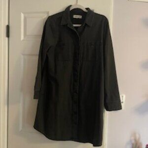 Madewell Denim Knee Length Dress - Charcoal